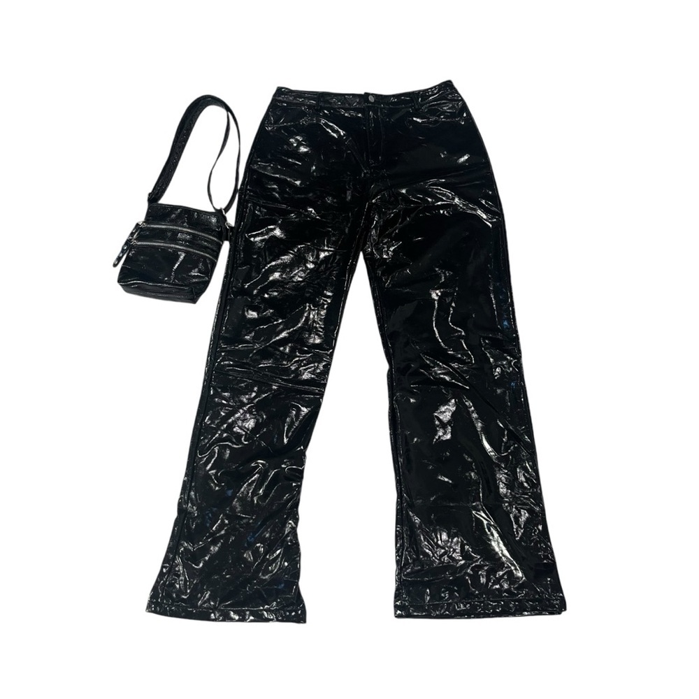 NWT DOLLS KILL BRUTALLY BLUNT VINYL PANTS  SIZE LARGE LOT